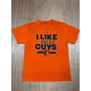 Majestic Orange Baltimore Orioles Baseball"I Likr Our Guys" T-Shirt Mens Size M
